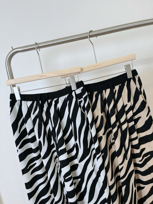 Women Casual Tiger Print Loose Straight Cut Trousers